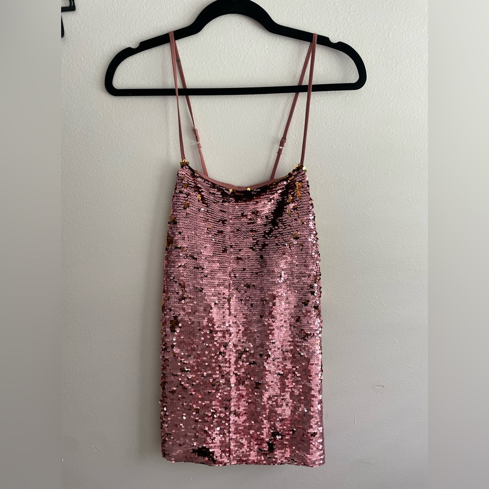 For love and lemons sparkler dress pink and gold sequins